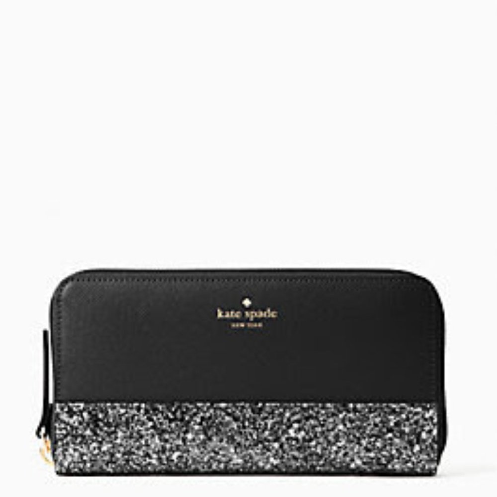 Kate Spade great court glitter neda wallet Black